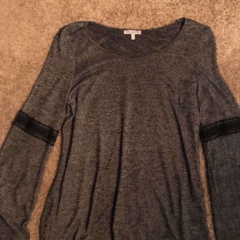 Accent Lace Long Sleeve Blouse